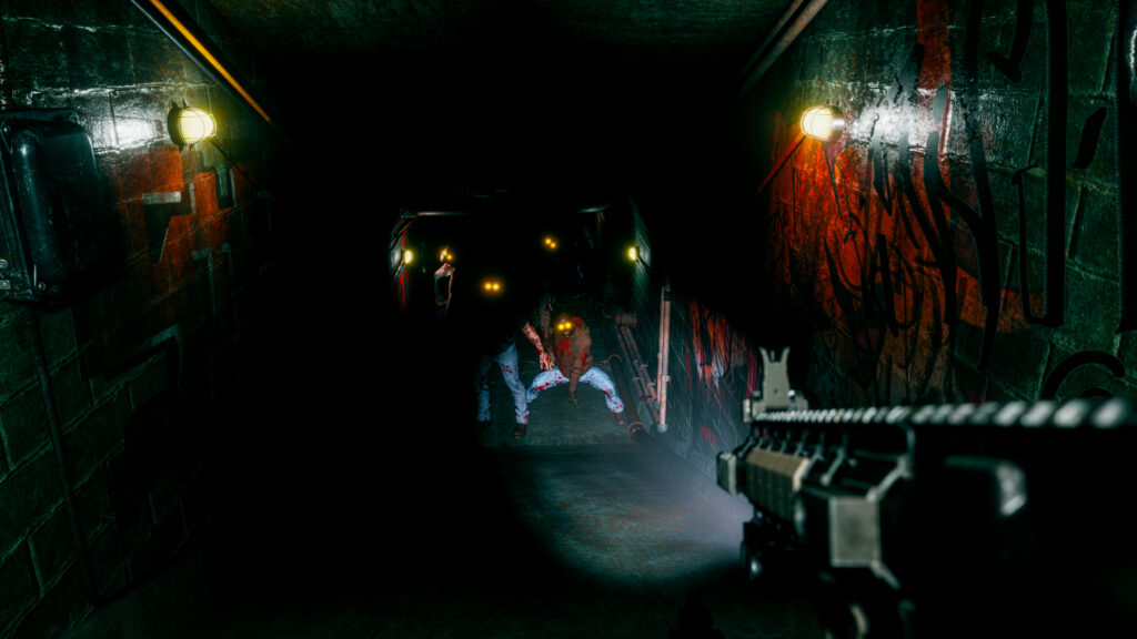Group of zombies in a sewer